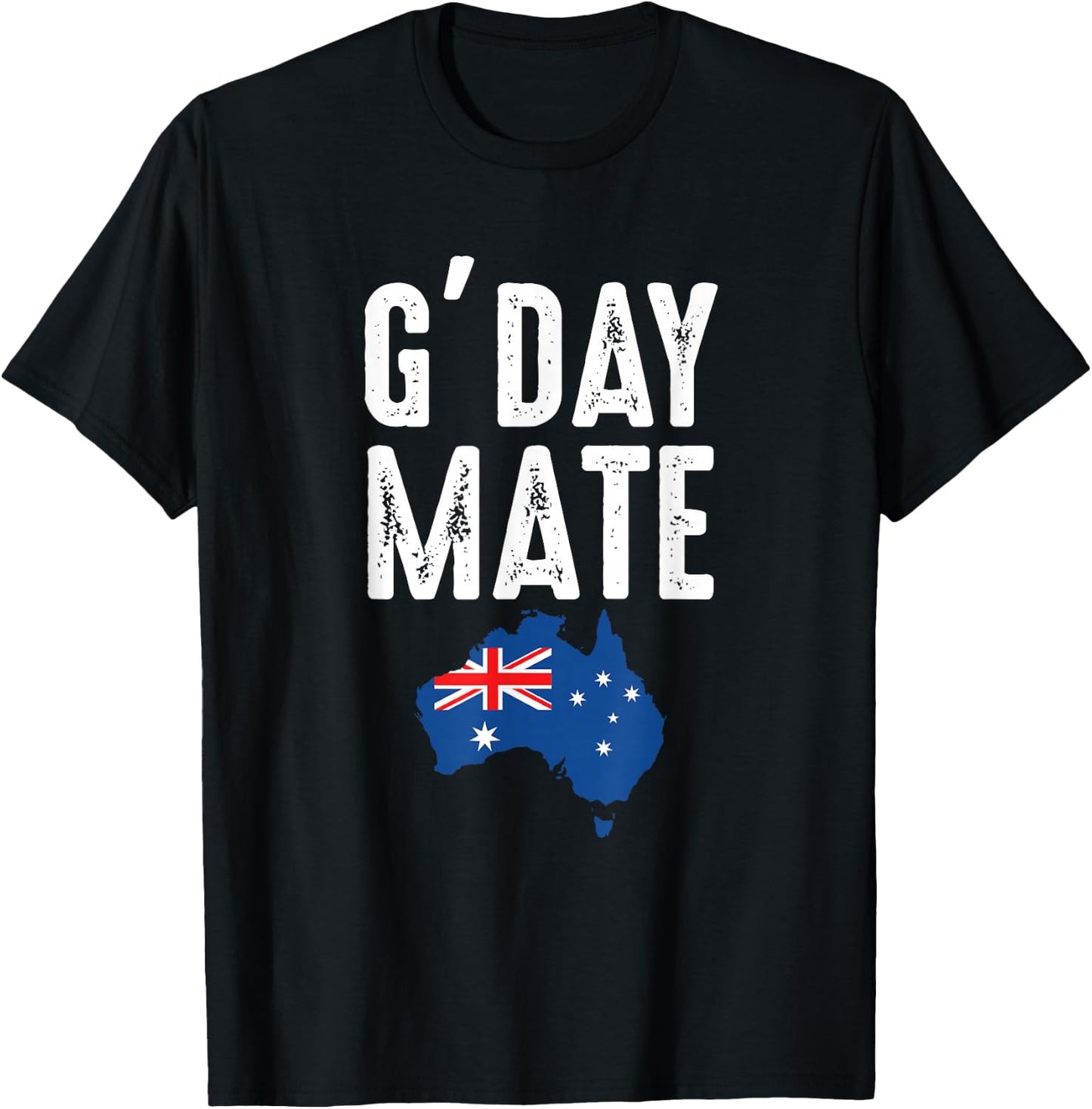 Proud Australian Aussie G'Day Mate Australia T-Shirt - T-Shirt | Black