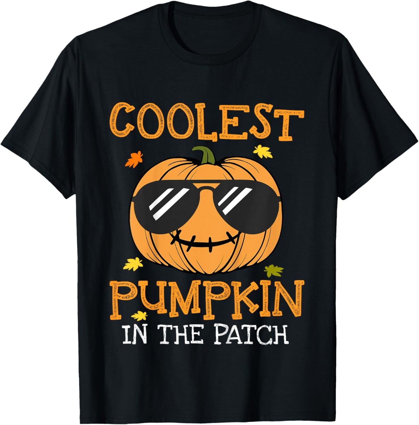 Kids Coolest Pumpkin In The Patch Halloween Costume Toddler Boys T-Shirt - T-Shirt | Black
