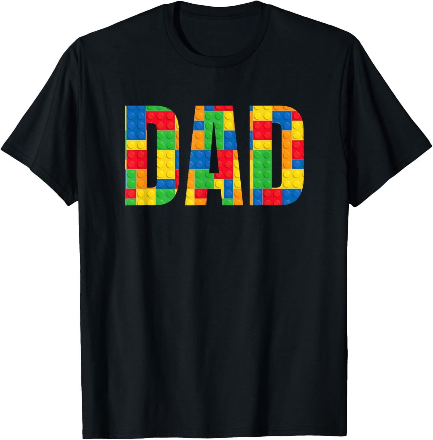Dad Parent Brick Master Builder Building Blocks Set Family T-Shirt - T-Shirt | Black