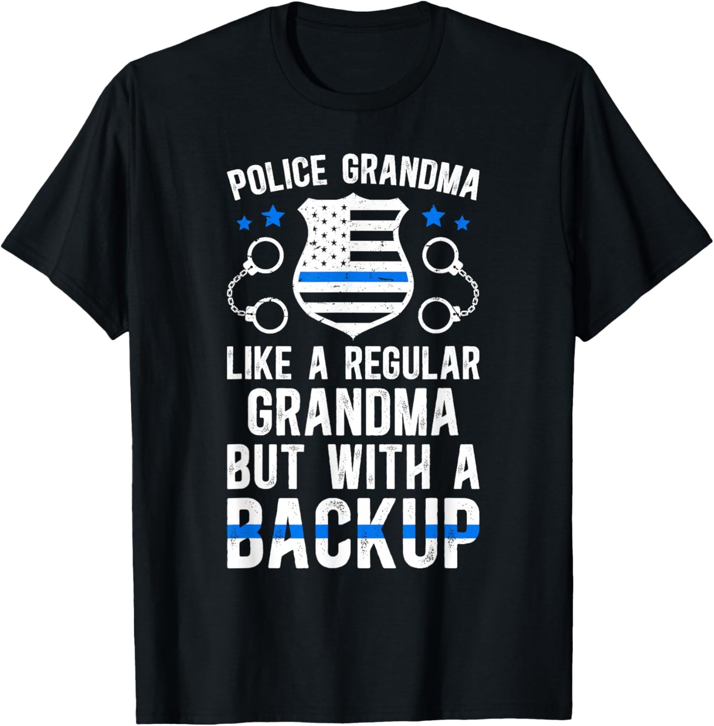 Police Grandma Proud Grandma Of A Police Officer Grandmother T-Shirt - T-Shirt | Black