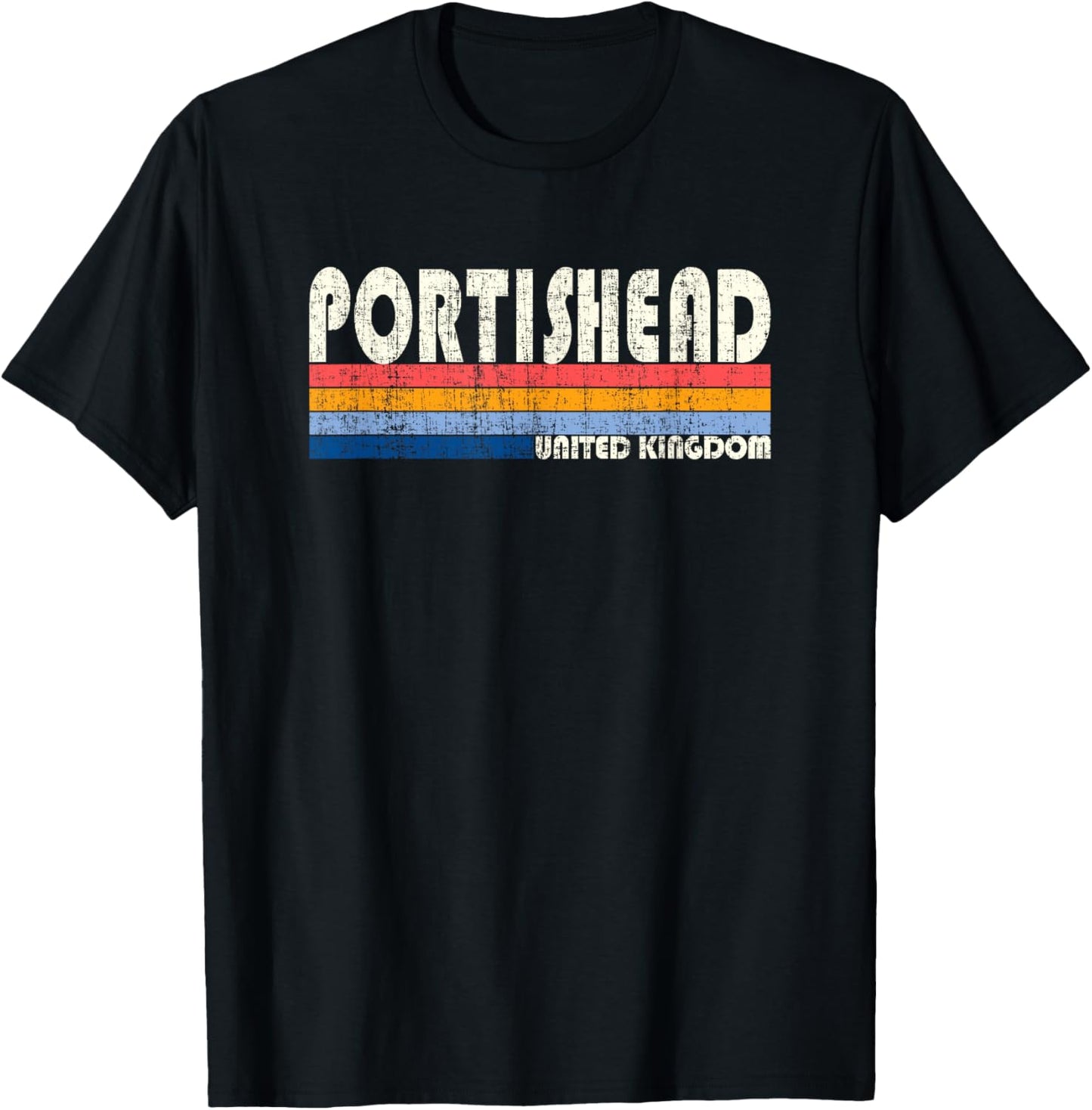 Retro Vintage 70er 80er Jahre Style Portishead, Großbritannien T-Shirt - T-Shirt | Black