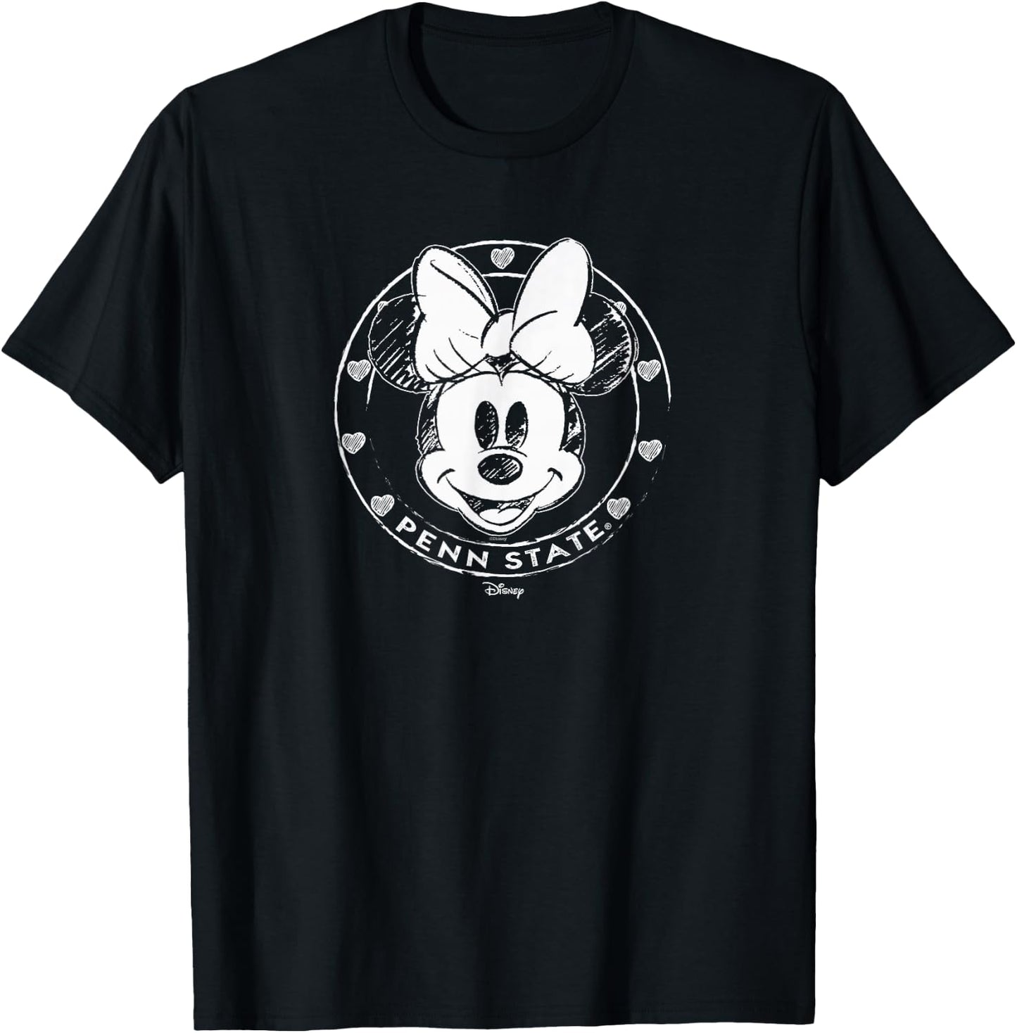 Penn State Nittany Lions Minnie Mouse Sketch Navy T-Shirt - T-Shirt | Black