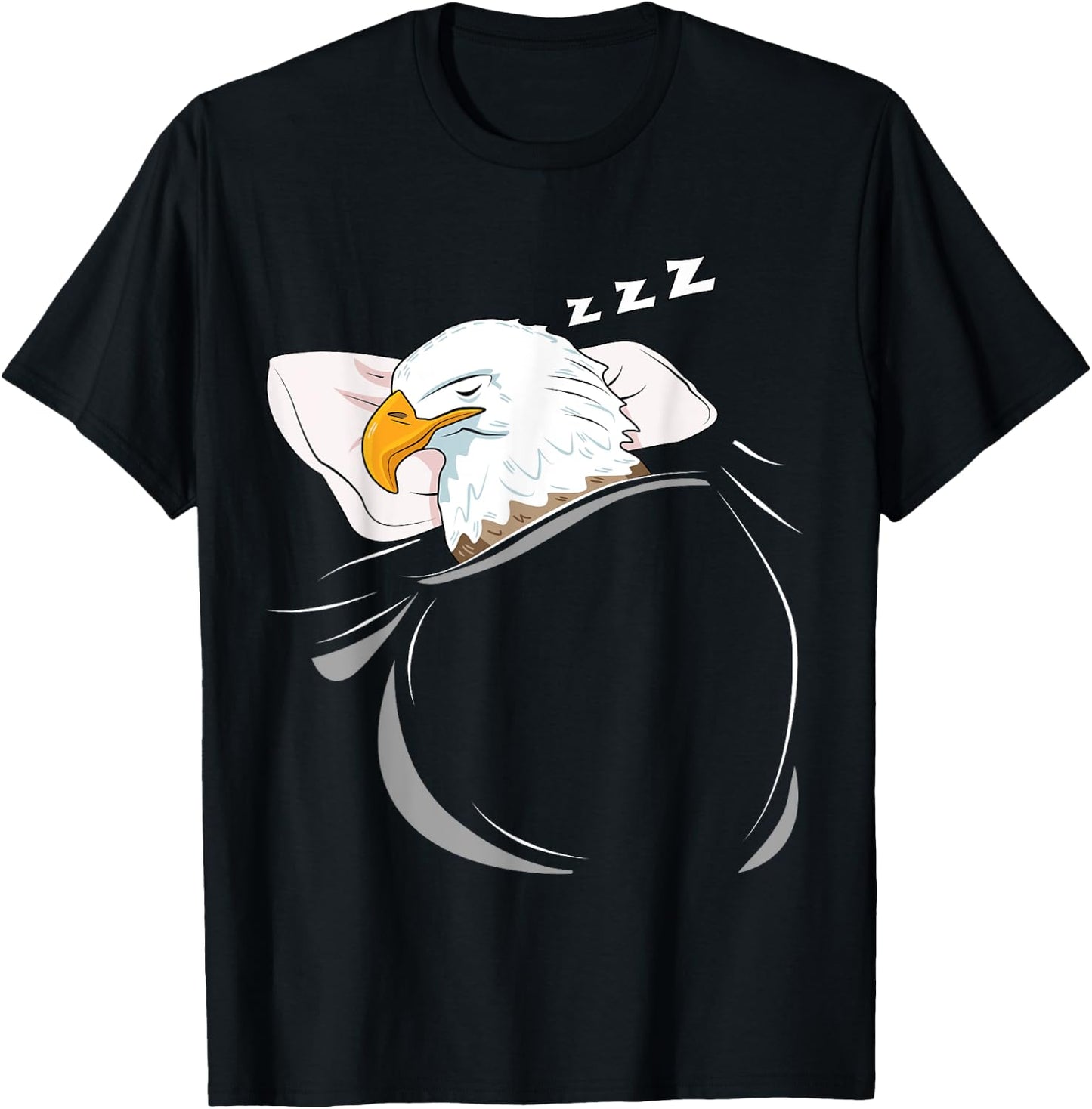 Eagle Sleeping Animal Pajamas Nap PJs Outfit Gift Bald Eagle T-Shirt - T-Shirt | Black