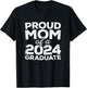 Proud Mom Of A 2024 Graduate Senior Class Graduation T-Shirt - T-Shirt | Black