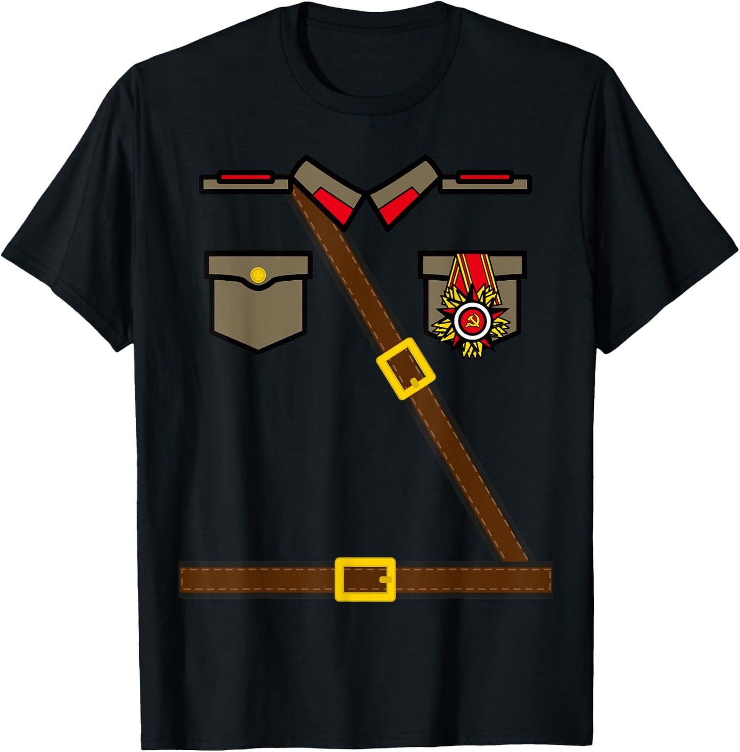 Russian Soldier Costume - USSR Communist Socialist Halloween T-Shirt - T-Shirt | Black