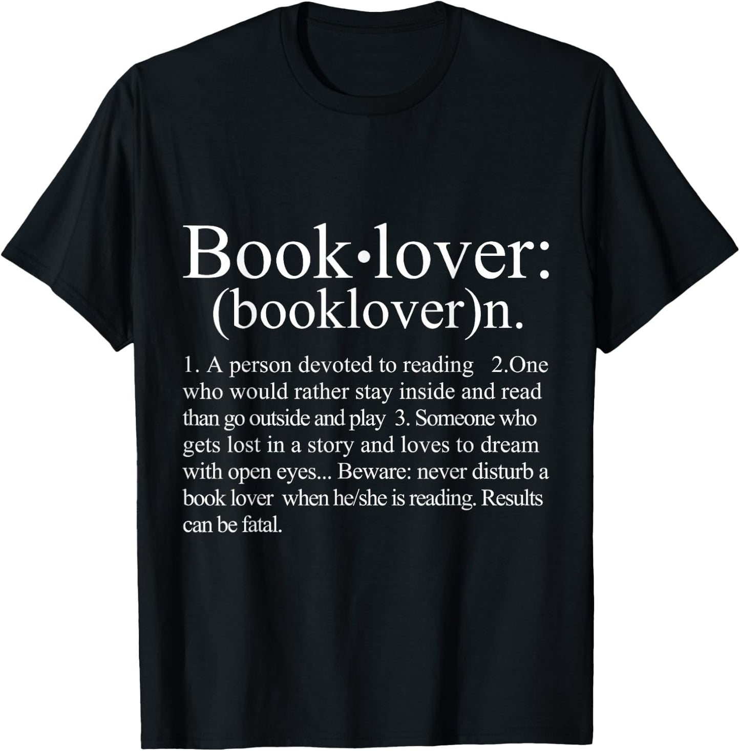 Book Lover Definition Gift an avid Reader or Bookworm T-Shirt - T-Shirt | Black