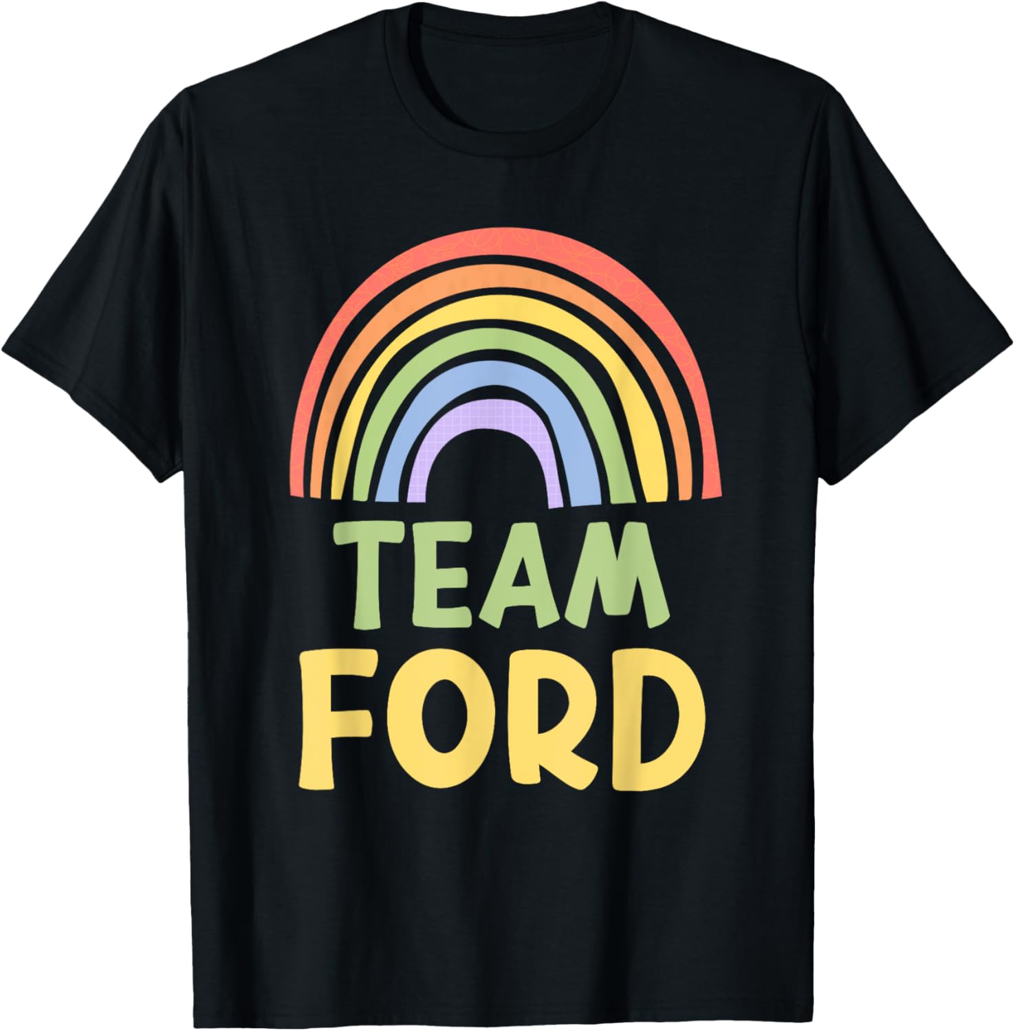 Happy Colorful Team Ford Rainbow Pride Green Yellow T-Shirt - T-Shirt | Black