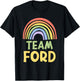 Happy Colorful Team Ford Rainbow Pride Green Yellow T-Shirt - T-Shirt | Black
