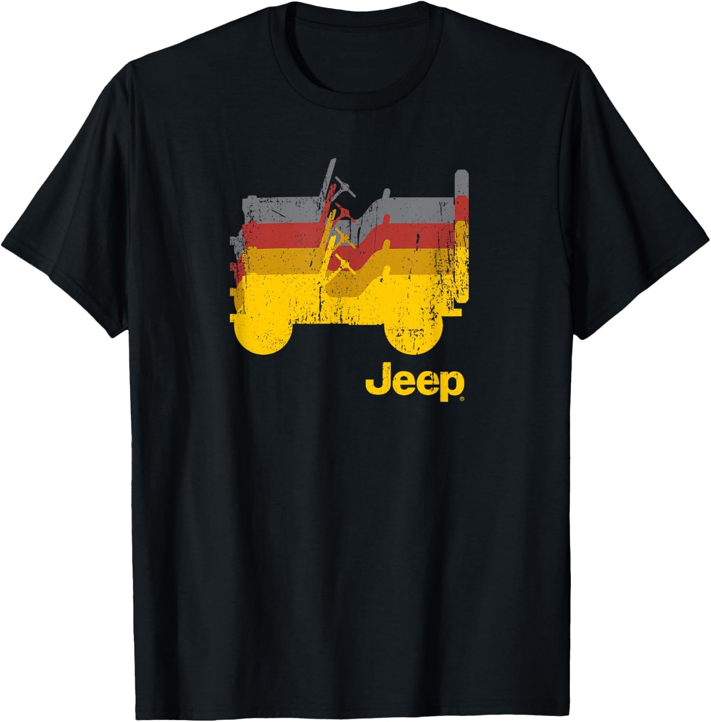 Jeep Willys Repeating Profile T-Shirt - T-Shirt | Black