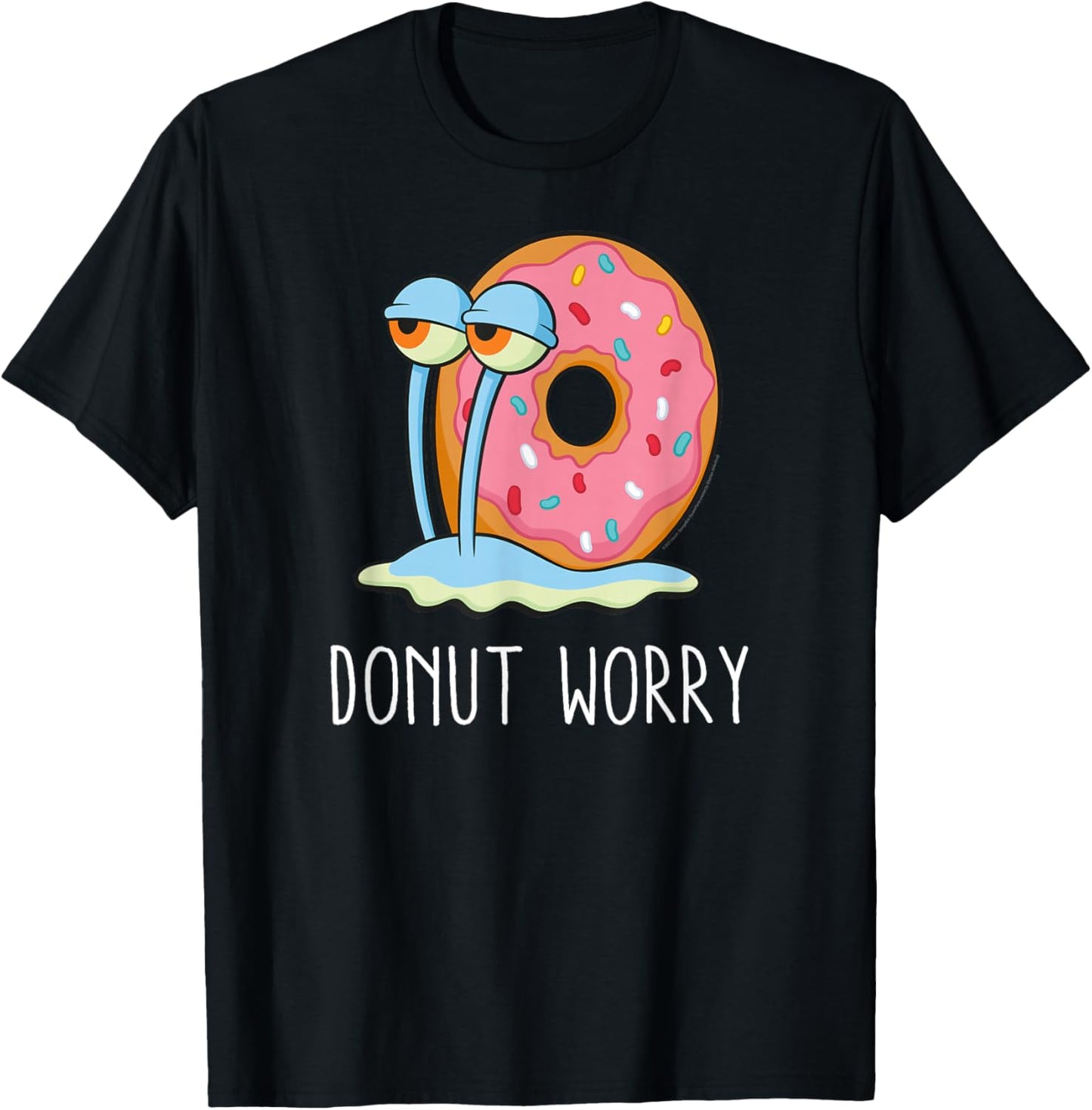 Spongebob Squarepants Donut Worry Gary T-Shirt - T-Shirt | Black