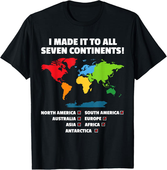 World Traveler - Seven Continents - 7 Continents Club white T-Shirt - T-Shirt | Black