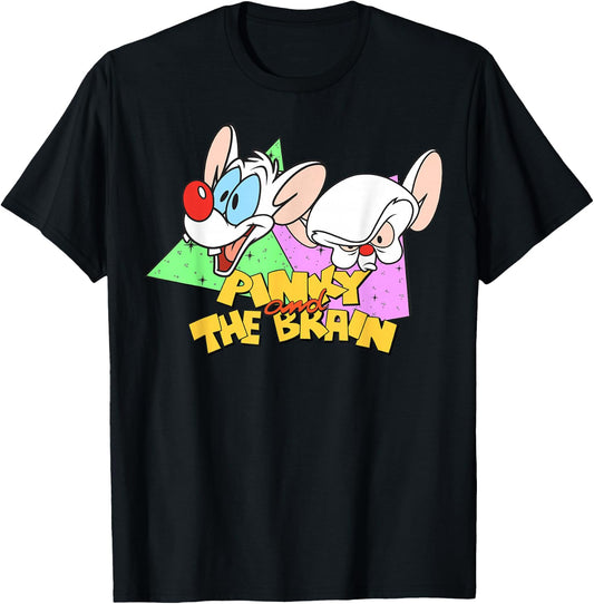 Pinky and The Brain Retro Portrait Logo Small T-Shirt - T-Shirt | Black