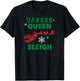 Funny Yas Queen Christmas Sleigh Santa T-Shirt - T-Shirt | Black