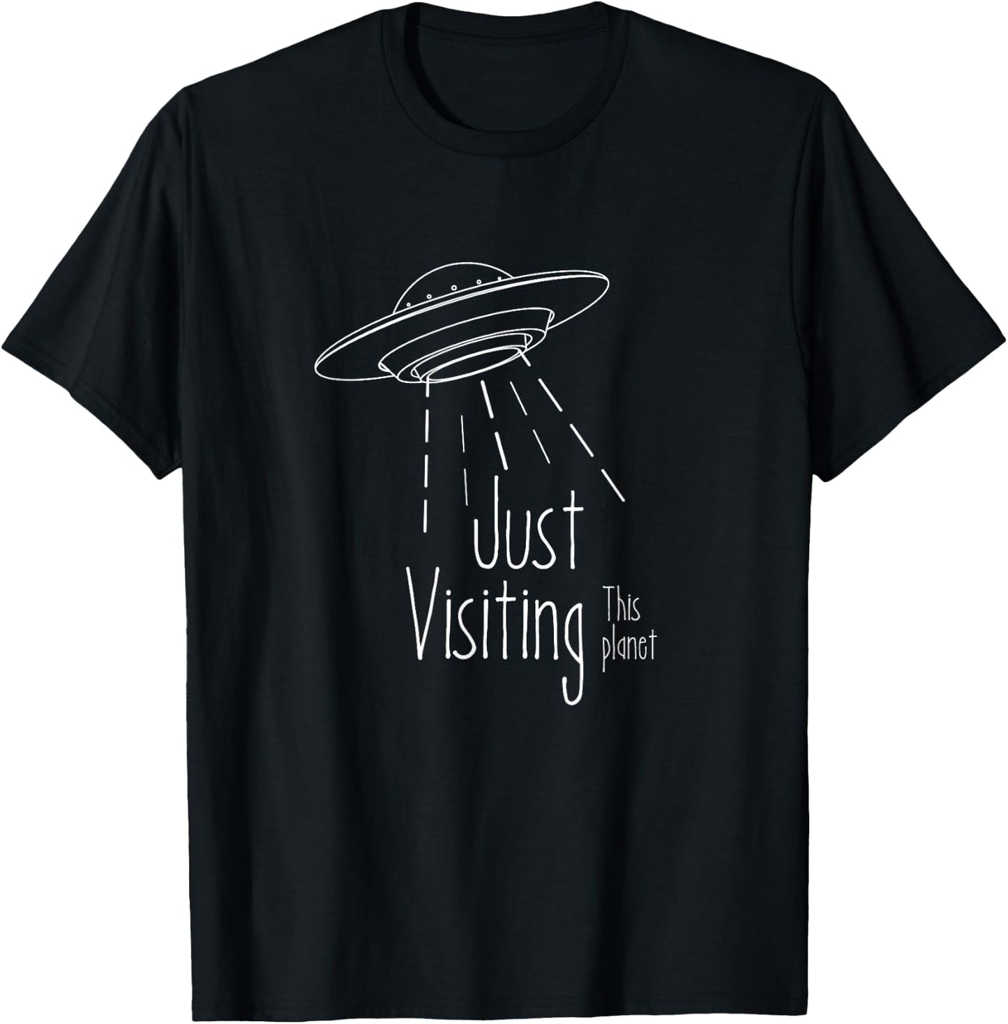 Just visiting this planet space alien T-Shirt - T-Shirt | Black
