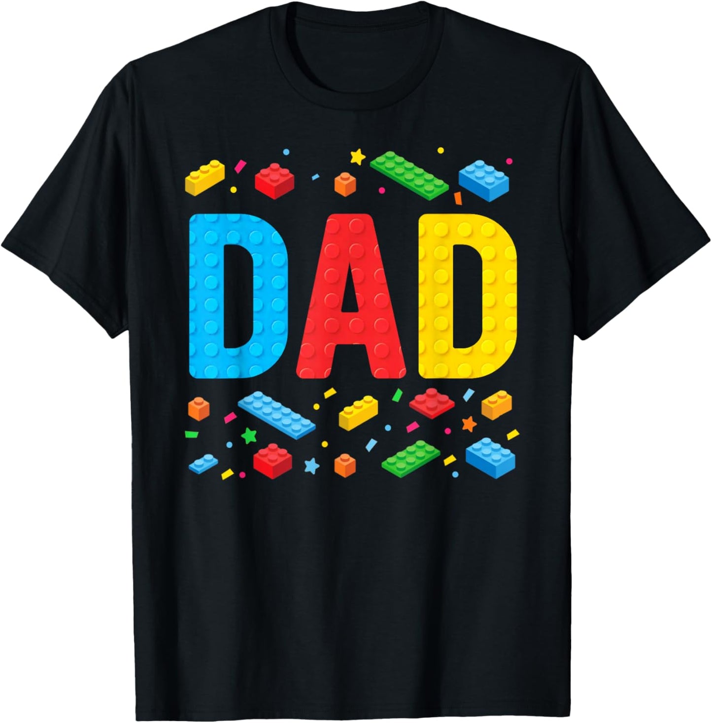 Dad Master Builder Building Bricks Blocks Family Fathers Day T-Shirt - T-Shirt | Black