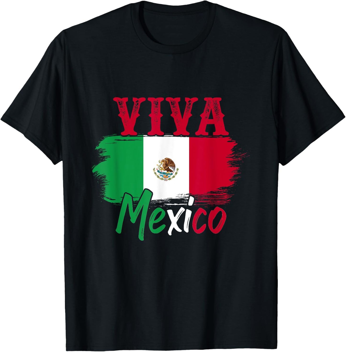 Mexican Flag Viva Mexico T-Shirt - T-Shirt | Black