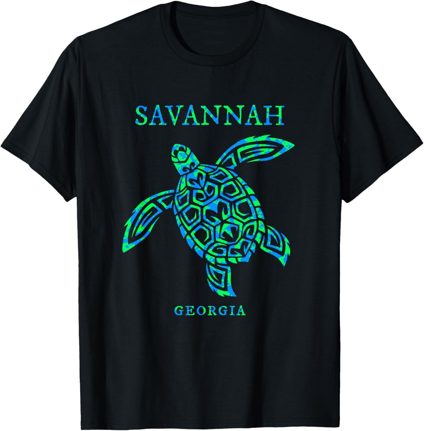 Savannah Georgia Sea Turtle Boys Girls Vacation Souvenir T-Shirt - T-Shirt | Black