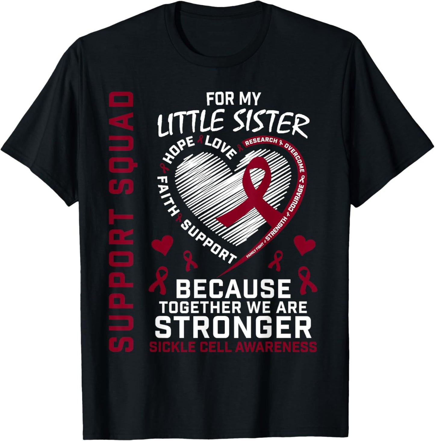 Sickle Cell Awareness Shirt Little Sister Group Shirts T-Shirt - T-Shirt | Black