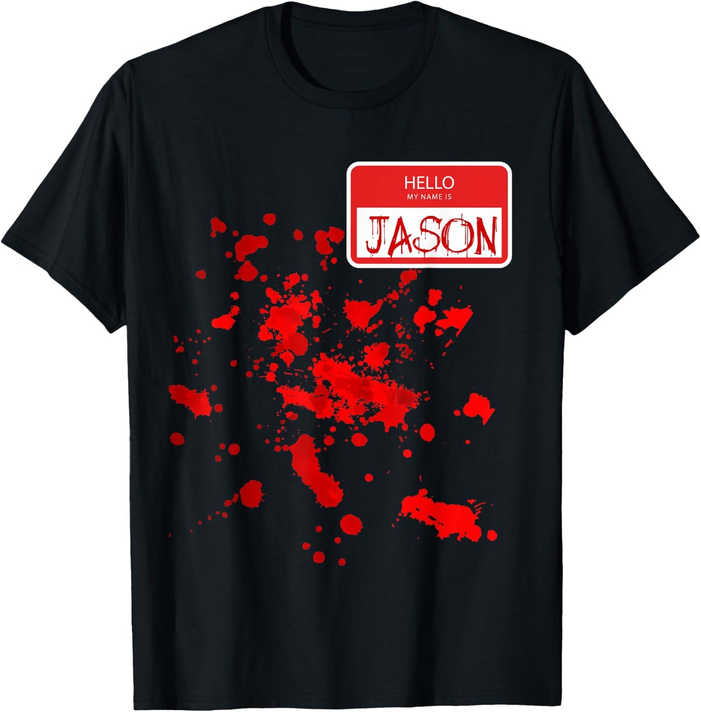 Hello my Name is Jason Blood DIY Halloween Party Costume T-Shirt - T-Shirt | Black