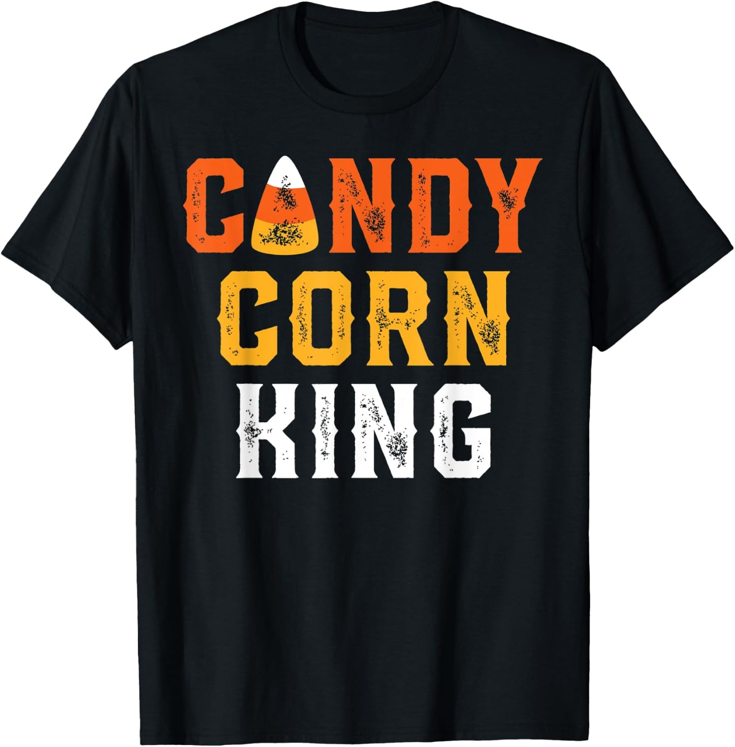 Halloween Candy Corn King Funny Retro T-Shirt - T-Shirt | Black