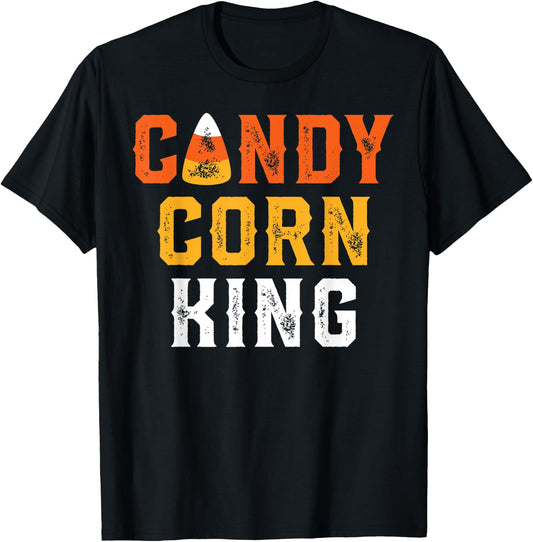 Halloween Candy Corn King Funny Retro T-Shirt - T-Shirt | Black