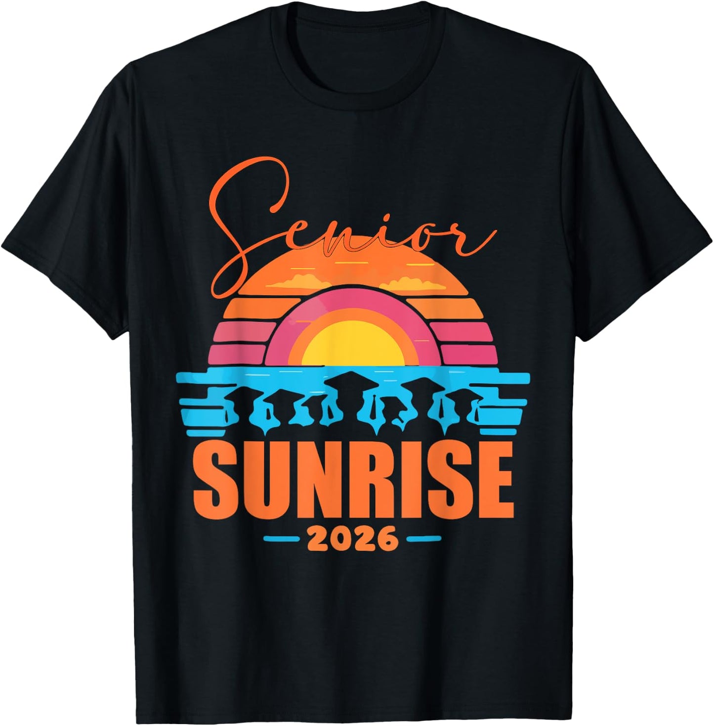 Vintage SENIOR SUNRISE 2026 Seniors of class graduation T-Shirt - T-Shirt | Black