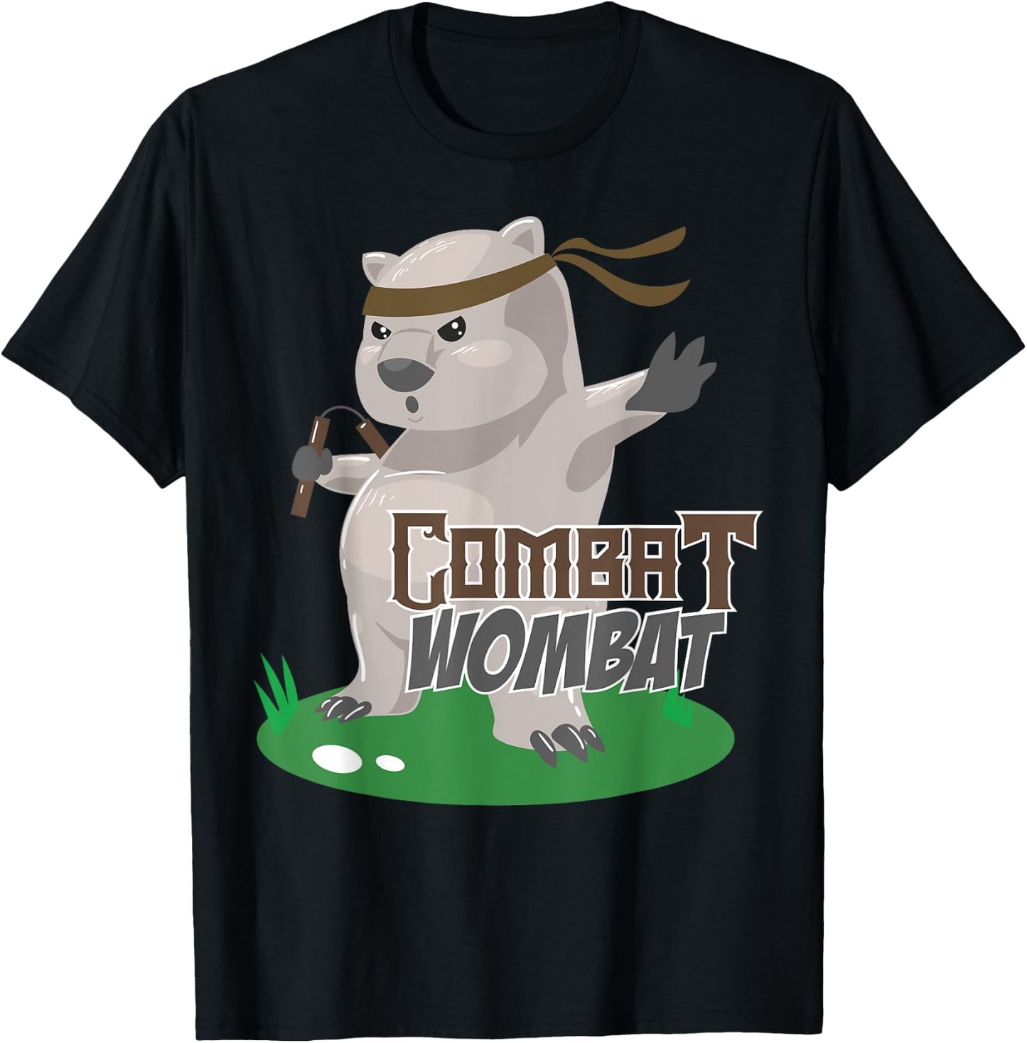 Combat Wombat Funny Karate Wombat Martial Artist Gift T-Shirt - T-Shirt | Black