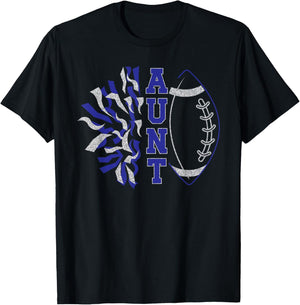 Aunt Of Football Player And Cheerleader Auntie T-Shirt - T-Shirt | Black