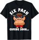 Men Funny Gym Six Pack Coming Soon - Cartoon design T-Shirt - T-Shirt | Black