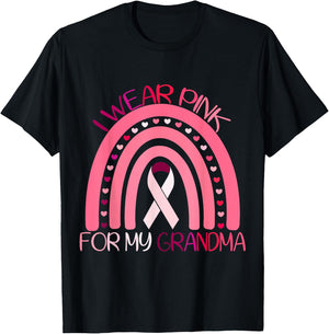 I Wear Pink For My Grandma Breast Cancer Awareness T-Shirt - T-Shirt | Black