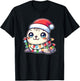 Santa Hat Christmas Fairy Lights Seal T-Shirt - T-Shirt | Black