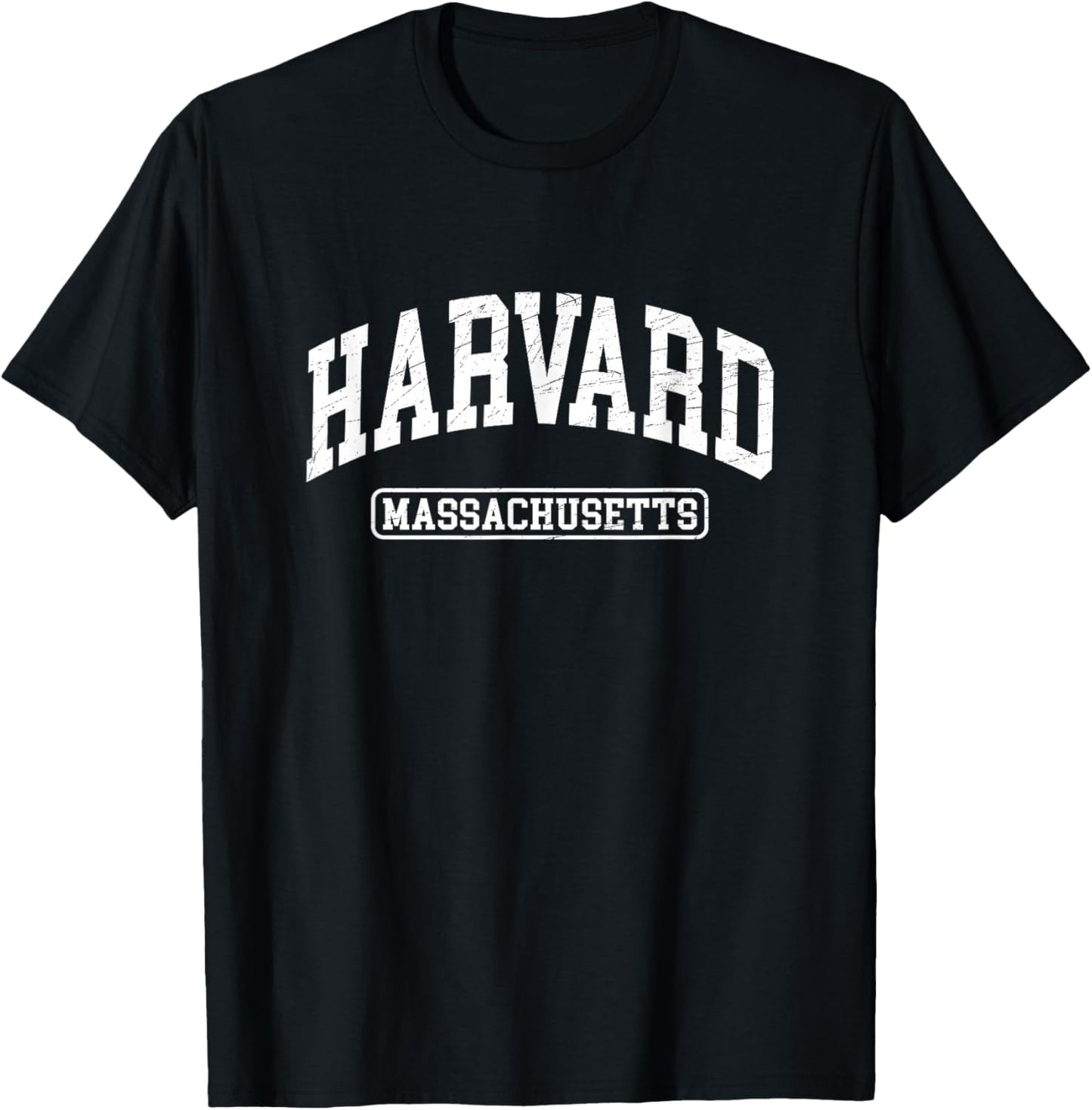Harvard Massachusetts - Distressed Design - Classic T-Shirt - T-Shirt | Black
