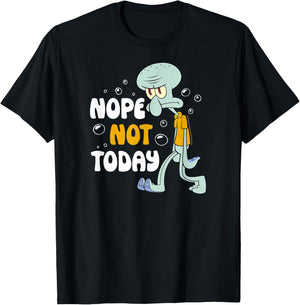 Spongebob Squarepants - Squidward Tentacles Nope Not Today T-Shirt - T-Shirt | Black