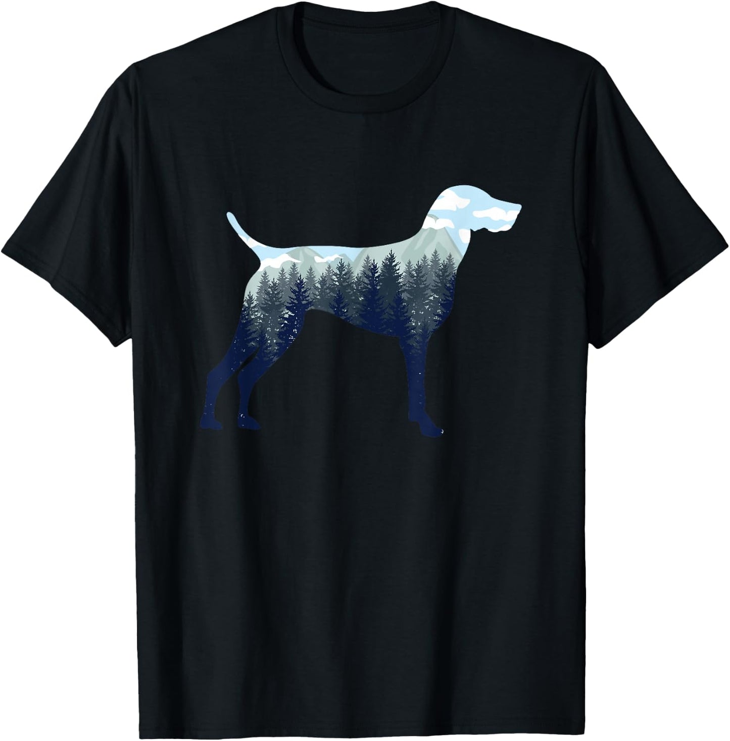 German Shorthair Pointer Mom Nature Lover Silhouette T-Shirt - T-Shirt | Black