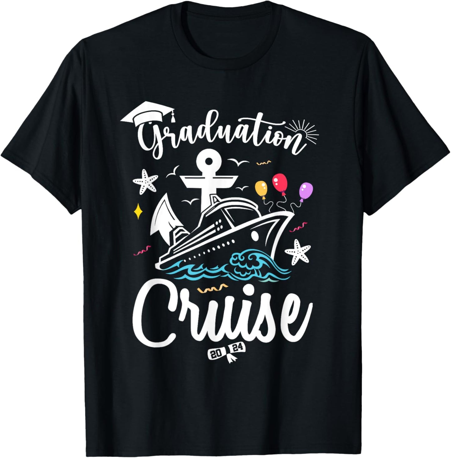 Graduation Cruise 2024 Summer Senior Grad Cruise 2024 Trip Men Women Girls Kids T-Shirt - T-Shirt | Black
