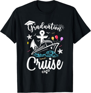 Graduation Cruise 2024 Summer Senior Grad Cruise 2024 Trip Men Women Girls Kids T-Shirt - T-Shirt | Black