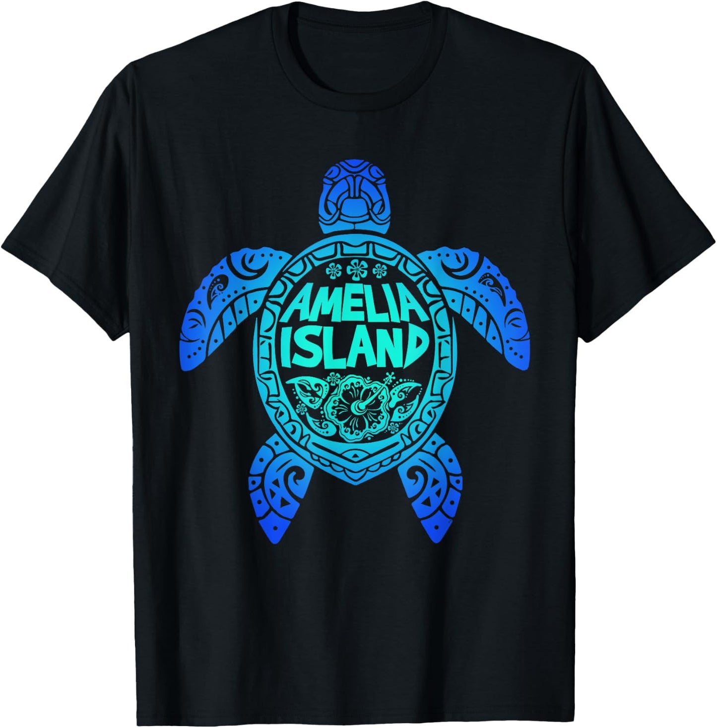Amelia Island Tribal Sea Turtle Florida Summer Vacation 2025 T-Shirt - T-Shirt | Black