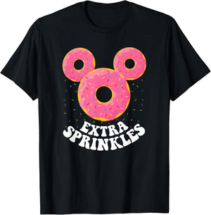Disney Mickey Mouse Donut Ears Extra Sprinkles Small T-Shirt - T-Shirt | Black