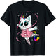 Unicorn Cat Cati Corn Kittycorn Cute Kitty Rainbow Girl Gift T-Shirt - T-Shirt | Black