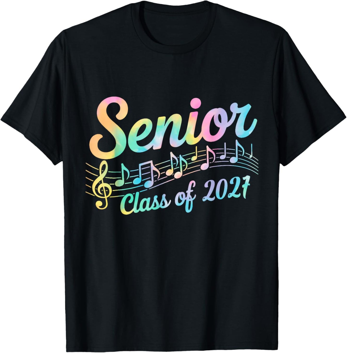 2027 Senior Choir Band Orchestra Class of 2027 Music Notes T-Shirt - T-Shirt | Black