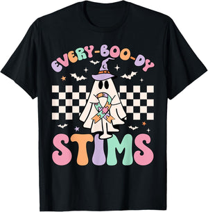 Sped Teacher Halloween Everybody Stims Special Education ABA T-Shirt - T-Shirt | Black