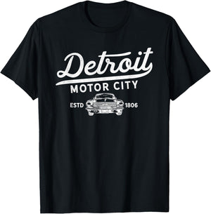 Motor City Muscle Car Detroit Novelty T-Shirt - T-Shirt | Black