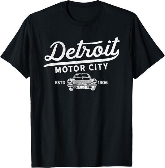Motor City Muscle Car Detroit Novelty T-Shirt - T-Shirt | Black