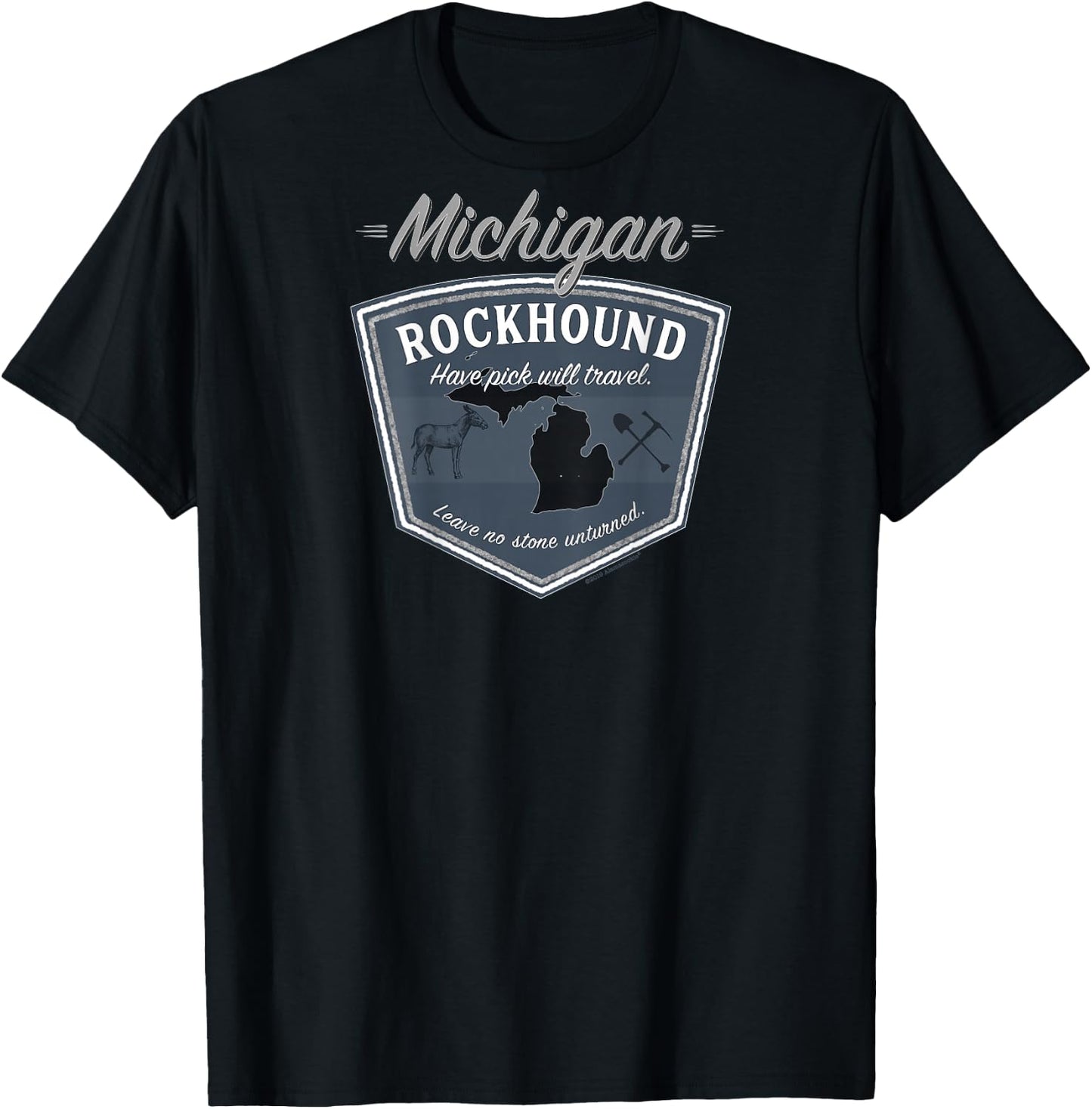Michigan Rockhound ~ Rock Collector Gear ~ Back Side Print T-Shirt - T-Shirt | Black