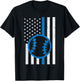 US Flag Thin Blue Line Baseball Vintage Patriotic Police Cop T-Shirt - T-Shirt | Black