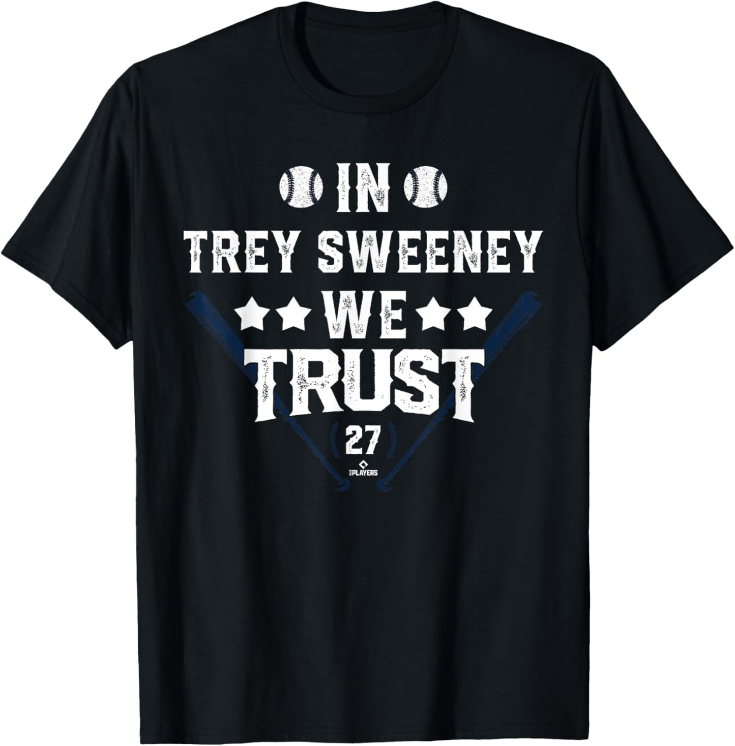 We Trust in Trey Sweeney Detroit Baseball MLBPA T-Shirt - T-Shirt | Black