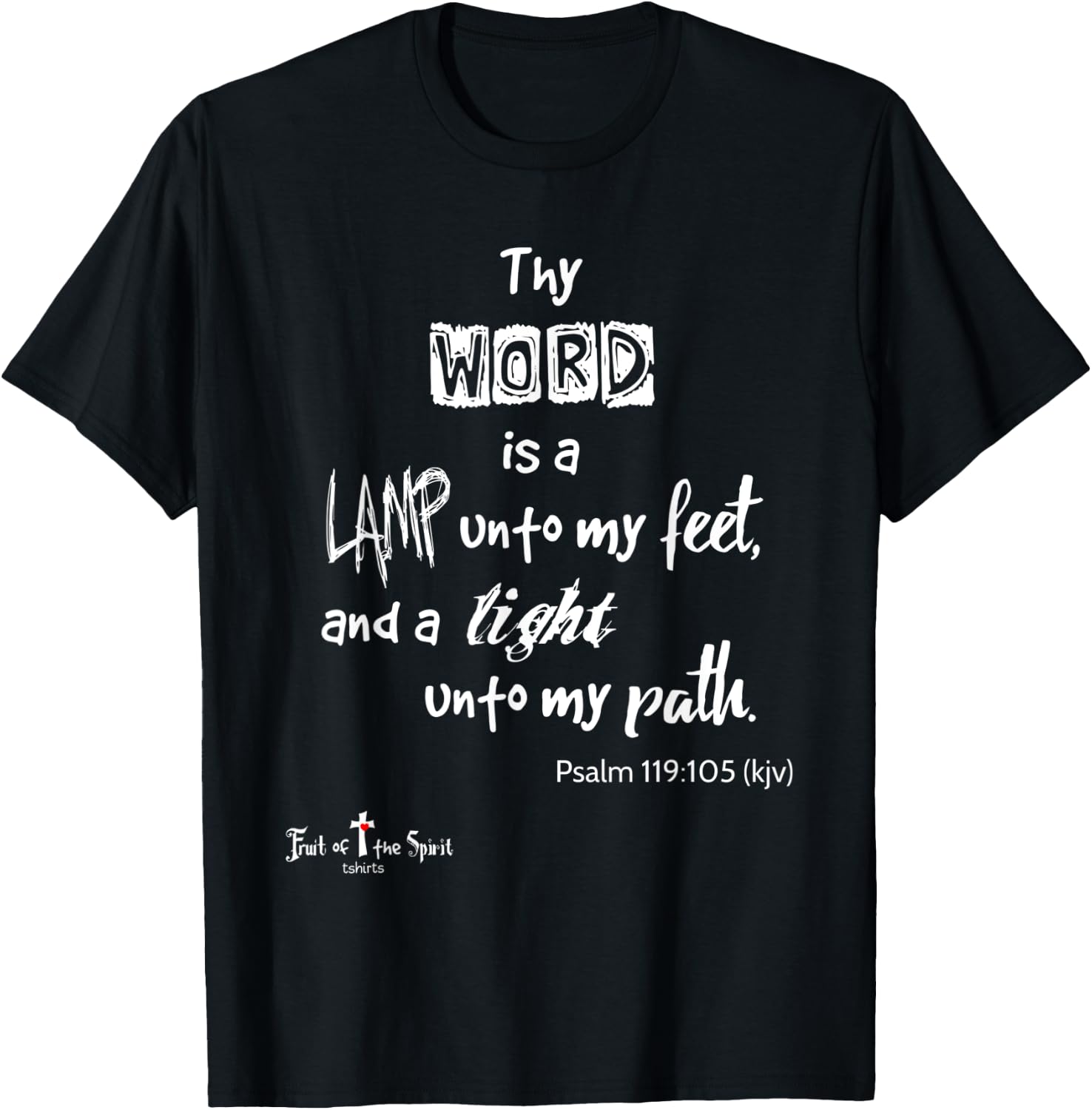 Thy word is lamp unto feet Psalm 119:105 Christian T-Shirt - T-Shirt | Black