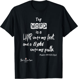 Thy word is lamp unto feet Psalm 119:105 Christian T-Shirt - T-Shirt | Black