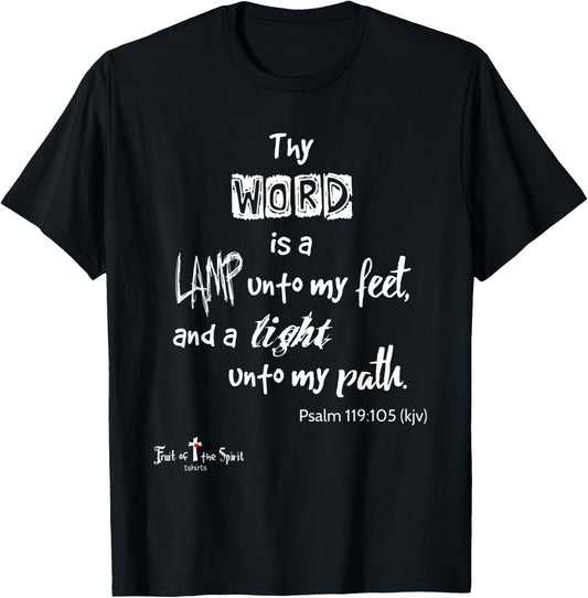 Thy word is lamp unto feet Psalm 119:105 Christian T-Shirt - T-Shirt | Black