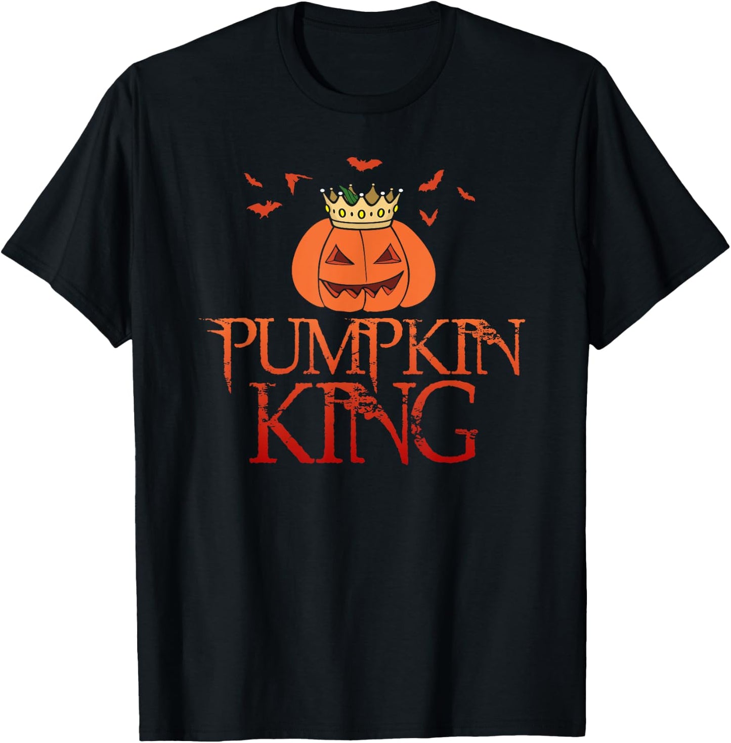 The Pumpkin King Crown Halloween Jack O Lantern scary face T-Shirt - T-Shirt | Black